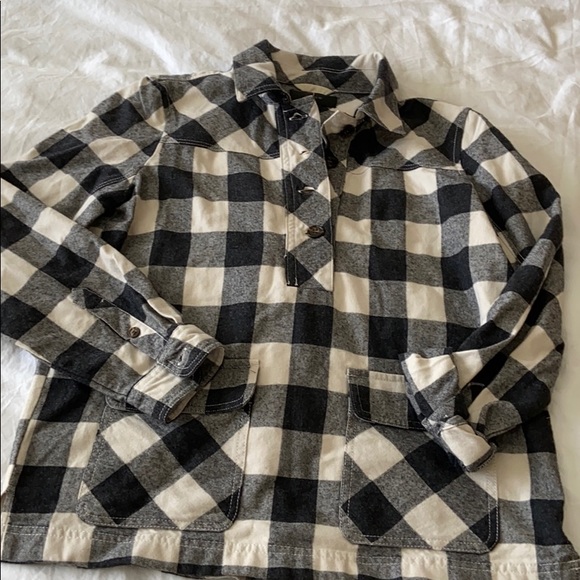 J. Crew Tops - J. Crew Shirt-jacket in Buffalo Ivory-charcoal